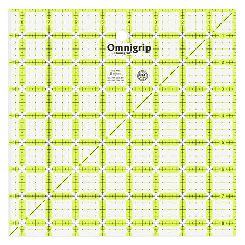 Omnigrip Neon Quilters Ruler Square 8-½" x 8-½"