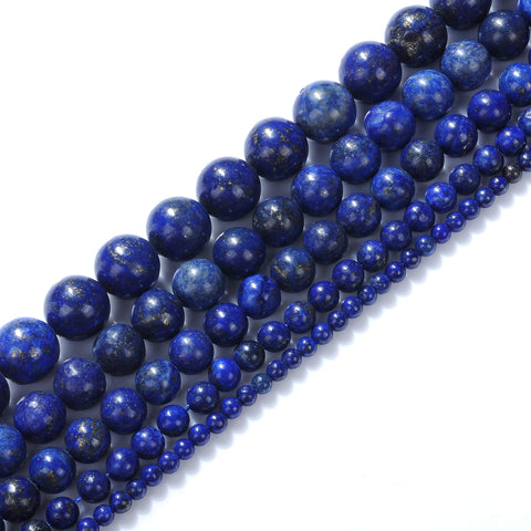 Natural Stone Beads 12mm Lapis Lazuli Gemstone Round Loose Beads Crystal Energy Stone Healing Power for Jewelry Making DIY,1 Strand 15"
