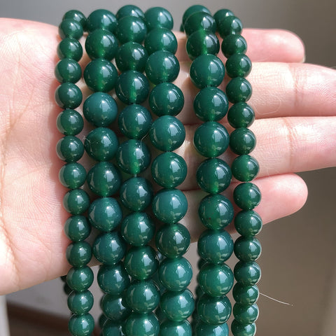 45pcs 8mm Natural Stone Beads Green Agate Beads Energy Crystal Healing Power Gemstone for Jewelry Making, DIY Bracelet Necklace