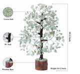 Green Jade Crystal Tree of Life - Chakra Tree for Positive Energy, Gemstone Tree, Feng Shui Tree Decor - Money Tree Bonsai - Healing Crystal Tree - Meditation Accessories, Spiritual Gift - Gem Tree Green Jade (Silver Wire)