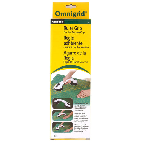 Dritz Omnigrid Double Suction Cup Ruler Grip, White
