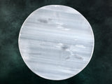 Selenite Crystal Charging Plate For Crystals And Healing Stones, 4.5" Selenite Crystal Plate Coaster For Home Office Table Decor (Selenite Round Disc) Plain