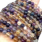 ABCGEMS Mexican Aqua Rainbow Fluorite Beads (Rare Color, Mohs Hardness 4) Healing Energy Crystal Stone Ideal for Bracelet Necklace Ring DIY Jewelry Making Craft Men Women Smooth Round 8mm Aqua Rainbow Fluorite (From Mexico)