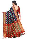 VAIVIDHYAM Saree Kanjivaram Jacquard Cotton Silk Saree with Blouse Piece