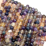 ABCGEMS Mexican Aqua Rainbow Fluorite Beads (Rare Color, Mohs Hardness 4) Healing Energy Crystal Stone Ideal for Bracelet Necklace Ring DIY Jewelry Making Craft Men Women Smooth Round 8mm Aqua Rainbow Fluorite (From Mexico)