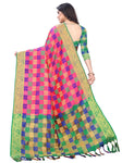 VAIVIDHYAM Saree Kanjivaram Jacquard Cotton Silk Saree with Blouse Piece