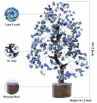 Lapis Lazuli Chakra Tree of Life - Crystal Tree for Positive Energy, Feng Shui Decor - Gemstone Money Bonsai Tree, Good Luck Healing Crystals - Blue Meditation Stones, Spiritual Unique Gift 10-12"