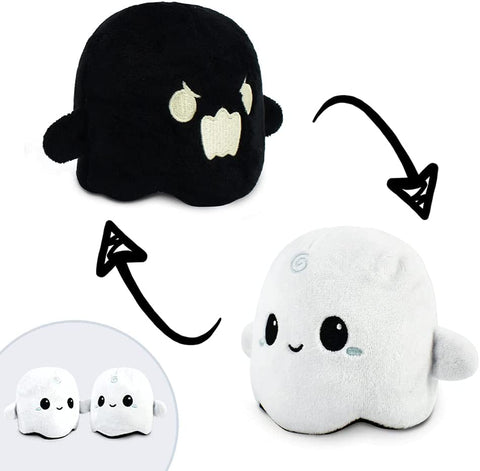 | Plushmates | Ghost | Black + White | Happy + Angry | the Reversible Plush That Hold Hands!