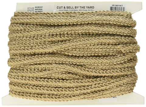 Trims by the Yard Alice Classic Woven Braid, Natural (5 Yard Trim, 20 Yard Cut