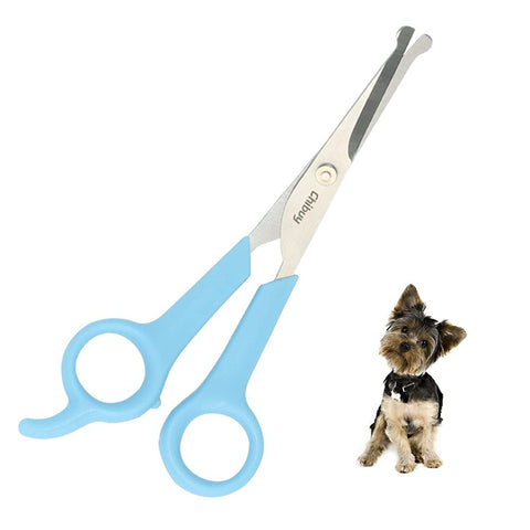 Chibuy Professional Pet Grooming Scissors with Round Tip Stainless Steel Dog Eye Cutter for Dogs and Cats, Professional Grooming Tool, Blue, Size 6.70" x 2.6" x 0.43" 2. Blue