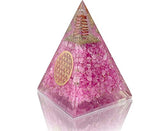 Orgone Pyramid | Rose Quartz Pink Orgonite Pyramid for Peace, Calm & Love | Healing Crystal Gemstone Pyramid | Orgone Pyramid Crystal - Handmade In India