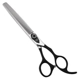 Fenice Peak 7.0'' Dog Thinning Scissors For Grooming 440C Stainless Steel Black Non-Slip Handle Sharp Blades Professional Pet Trimming Scissors for Cats Thinning Rate 35% Thinning Shear 7.5''