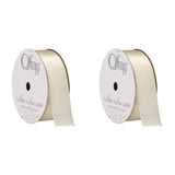 Berwick Offray 061572 7/8" Wide Single Face Satin Ribbon, Antique White Ivory, 6 Yds (Pack of 2) 7/8 Inch x 18 Feet (Pack of 2)
