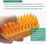Pet Silicone Shampoo Brush for Long & Short Hair Medium Large Pets Dogs Cats, Anti-skid Rubber Dog Cat Pet Mouse Grooming Shower Bath Brush Massage Comb (Pink ( New )) Pink ( New )