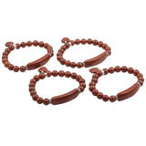 TUMBEELLUWA Healing Stone Bracelet 8mm Beads Chakra Crystal Energy Heart Charm Bracelet Handmade Jewelry for Women red jasper crystal stone