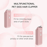 Feet Hair Trimmer,Tileon Dog Clippers,Quiet Washable USB Rechargeable Cordless Dog Grooming Kit,Electric Pets Hair Trimmers Shaver Shears for Dogs and Cats Pink Pink 2 Blades