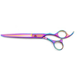 Moontay Professional 7.0" Dog Grooming Scissors Set, 4-pieces Straight, Upward Curved, Downward Curved, Thinning/Blending Shears for Dog, Cat and Pets, JP Stainless Steel, Multicolour 7 Inch (Pack of 4) Multi-colored