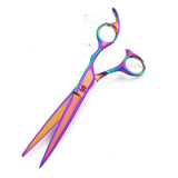Moontay Professional 7.0" Dog Grooming Scissors Set, 4-pieces Straight, Upward Curved, Downward Curved, Thinning/Blending Shears for Dog, Cat and Pets, JP Stainless Steel, Multicolour 7 Inch (Pack of 4) Multi-colored