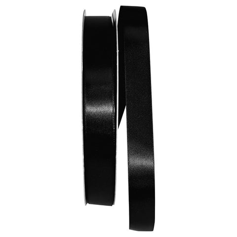Reliant Ribbon 4950-031-05C Double Face Satin Ribbon, 7/8 Inch X 100 Yards, Black