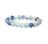 Adabele Natural Gemstone Bracelet 7.5 inch Stretchy Chakra Gems Stones 8mm (0.31") Beads Healing Crystal Quartz Women Men Girls Gifts (Unisex) Multi-color Fluorite 7.0 Inches