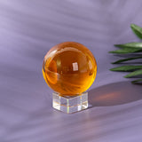 LONGWIN 40mm(1.6 inch) Solid Mini Fengshui Crystal Ball Healing Crystals Amber