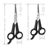 Chibuy Pet Grooming Scissors Set for Dogs & Cats with Safety Round Tips Dog Eye cut Stainless Steel Dog Grooming Scissors Kit, Home Professional Pet Grooming Tools -For Large & Small Animals 3.6371 Eye Scissors + 6375 Small Eye Scissors