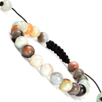 Massive Beads Natural Healing Power Gemstone Crystal Beads Unisex Adjustable Macrame Bracelets 8mm Multi-Color Amazonite