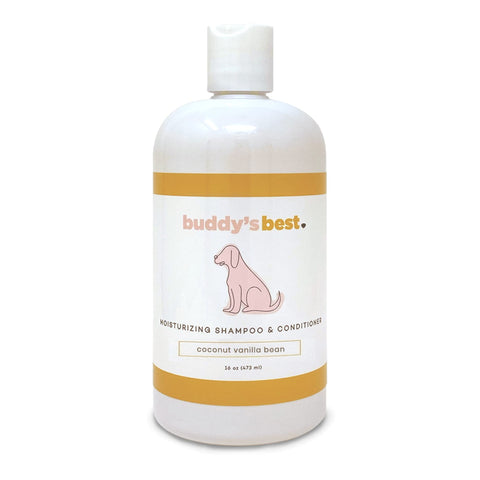 Buddy's Best Dog Shampoo for Smelly Dogs - Dog Shampoo and Conditioner for Dry and Sensitive Skin - Moisturizing Puppy Wash Shampoo, Coconut Vanilla Bean Scent, 16oz 16 Fl Oz (Pack of 1)