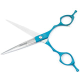 Moontay 6.5" Professional Pet Grooming Scissor, Dog Cat Grooming Shear/Scissor Fur Cutting Shear with Double Finger Rests, 440C Japanese Stainless Steel Grooming Scissor, Blue Straight Scissor
