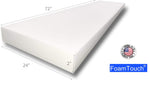 FoamTouch Upholstery Foam Cushion Medium Density, Made in USA, 2" H x 24" W x 72" L, 1 Count (Pack of 1) 2x24x72