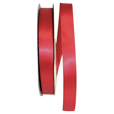 Reliant Ribbon 4950-065-05C Double Face Satin Ribbon, 7/8 Inch X 100 Yards, Red