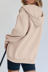 Trendy Queen Womens Zip Up Y2K Hoodies Long Sleeve Fall Oversized Casual Sweatshirts Jacket with Pocket Apricot X-Large