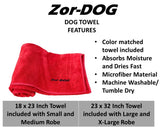 Zor-DOG Dog Bathrobe and Drying Towel Combo Set | Premium, Ultra-Absorbent Microfiber Material | Fast Drying for Small Pups to X-Large Dogs | 6 Colors Available, Purple (ZD-DRT-PRP-X)