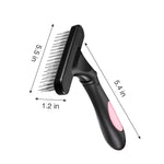 Pet Grooming Rake - Double Row Pins Shedding and Dematting Undercoat Rake Comb for Dogs and Cats - Safe Grooming & Deshedding Brush - Comb Out Mats & Tangles Easily Pink
