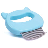 Leo's Paw The Original Pet Hair Removal Massaging Shell Comb Soft Deshedding Brush Grooming and Shedding Matted Fur Remover Dematting tool for Long and Short Hair Cat Dog Puppy Bunny (Blue) Blue