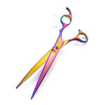 Moontay Professional 8.0" Dog Grooming Scissors Set, 4-pieces Straight, Upward Curved, Downward Curved, Thinning/Blending Shears for Dog, Cat and Pets, JP Stainless Steel, Multicolour 8 Inch (Pack of 4) Multi-colored