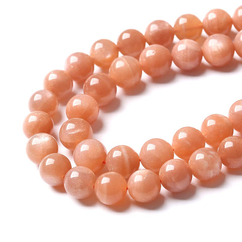 8MM 45PCS AAA Natural Sunstone Gemstone Beads Round Loose Beads for Jewelry Making Crystal Energy Stone Healing Power DIY Bracelet Necklace 15" Sunstone Beads 8mm