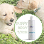 Spina Organics, All-Natural Gentle and Tearless PUPPY Wash Shampoo with Lavender, Argan, Aloe Vera and other healing essential oils, Omega-rich, Made in USA - 17 Fl Oz