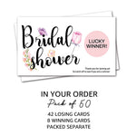 50 Bridal Shower Scratch Off Game Cards, Bride Shower Party Activity Games, Wedding Shower Ideas, Mini Size 2X3.5 inches, Bachelorette Party Scratch off Cards Tickets