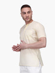 Rajubhai Hargovindas Men's White Fine Cotton Short Kurta | Pack of 4 |