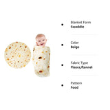 Tortilla Blanket Baby, Baby Tortilla Swaddle Blanket, Tortilla Baby Blanket Throw Taco Blanket for Newborn Toddler Dog Cat,285 GSM Soft Flannel Wearable Wrap Blanket Funny Gift for Baby Shower Beige 36 inch