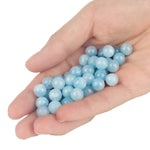 70PCS Natural 8MM Healing Gemstone, Synthetic Aquamarine Energy Stone Round Loose Beads, Semi-Precious Crystal Beads with Free Elastic String for Jewelry Making DIY