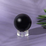 LONGWIN 40mm(1.6 inch) Solid Mini Fengshui Crystal Ball Healing Crystals(Black) Black