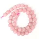 35pcs 10mm Natural Stone Beads Rose Quartz Beads Energy Crystal Healing Power Gemstone for Jewelry Making, DIY Bracelet Necklace