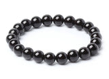 Adabele Natural Gemstone Bracelet 7.5 inch Stretchy Chakra Gems Stones 8mm (0.31") Beads Healing Crystal Quartz Women Men Girls Gifts (Unisex) Black Agate 8.5 Inches