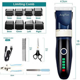 AngFan Dog Clippers for Grooming 16pcs Dog Grooming Kit for Small Large Dogs Grooming Clippers Supplies Dog Hair Clippers Low Noise Profesional Pet Cat Shaver Cordless Rechargeable Trimmers for Dogs With Nail Clipper Kit