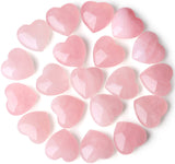 20 PCS Rose Quartz Heart Crystals Natural Crystal Polished Healing Cute Mini Pocket Stones Palm Thumb Love Gemstones Set Bulk Wholesale Reiki Energy Balancing Meditation Valentine's Day Gift for Women 1 Rose Quartz - 20pcs