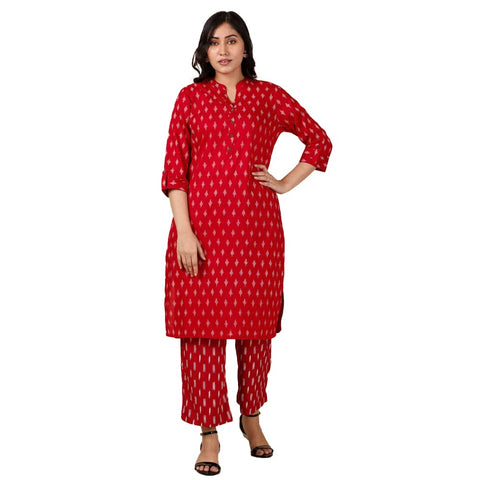 in. fuse by Shoppers Stop Mandarin Neck Printed Cotton Women Straight Fit Kurta