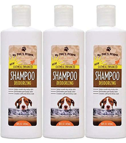 (3 Pack) My Pet's Friend Oatmeal Enhanced Deodorizing Shampoo, 16-oz. Bottles