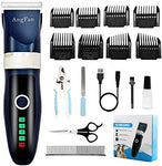 AngFan Dog Clippers for Grooming 16pcs Dog Grooming Kit for Small Large Dogs Grooming Clippers Supplies Dog Hair Clippers Low Noise Profesional Pet Cat Shaver Cordless Rechargeable Trimmers for Dogs With Nail Clipper Kit